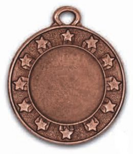 Medaglia stelline colore bronzo diametro 40
